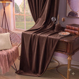 Plain Velvet Curtain Chocolate