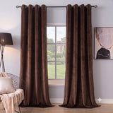 Plain Velvet Curtain Dark Brown