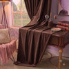 Plain Velvet Curtain Dark Brown