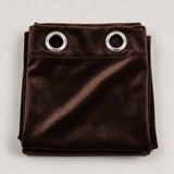 Plain Velvet Curtain Dark Brown