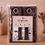 Plain Velvet Curtain Dark Brown