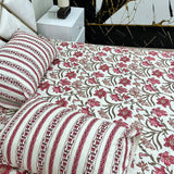 2 Pillow Cotton King Bed Sheet - Bloomera