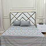 2 Pillow Cotton King Bed Sheet - Blossia