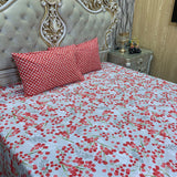 Cotton King Bed Sheet - Cherry