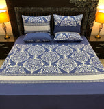 4 Pillow Cotton King Bed Sheet - Florat Act