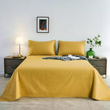 Cotton King Bed Sheet - Plain Dark Yellow