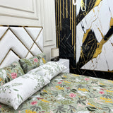 4 Pillow Cotton King Bed Sheet - Pearl Essence