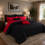 6 PCs Reversible Comforter Set - Red & Black