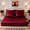 Fitted Bed Sheet - Mulberry Silk Claret