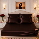 Fitted Bed Sheet - Mulberry Silk Espresso