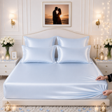 Fitted Bed Sheet - Mulberry Silk Light Blue