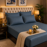 Fitted Bed Sheet - Cotton Satin Light Teal