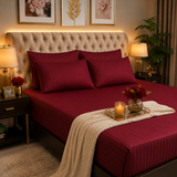 Fitted Bed Sheet - Cotton Satin Burgundy