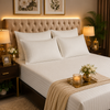 Fitted Bed Sheet - Cotton Satin Off White
