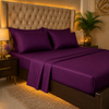 Fitted Bed Sheet - Cotton Satin Purple