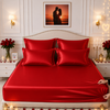 Fitted Bed Sheet - Mulberry Silk Red Cherry