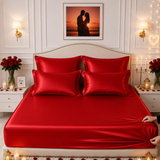 Fitted Bed Sheet - Mulberry Silk Red Cherry