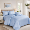 6 PCs Cotton Satin Comforter Set - Sky
