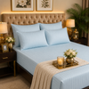 Fitted Bed Sheet - Cotton Satin Water Blue