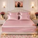 Fitted Bed Sheet - Mulberry Silk Suede Rose