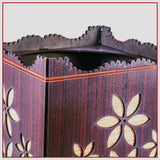 Flower Design Wooden Basket
