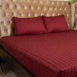 Fitted Bed Sheet - Cotton Satin Burgundy