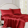 Silk King Bed Sheet - Red Cherry