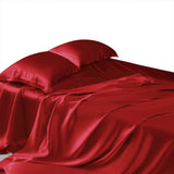 Silk King Bed Sheet - Red Cherry 3