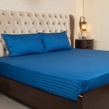 Fitted Bed Sheet - Cotton Satin Blue