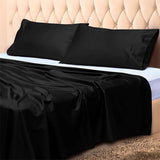 Cotton Satin King Bed Sheet - Black