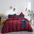 6 PCs Cotton Satin Comforter Set - Burgundy