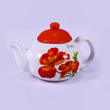 Red Flower Tea Pot