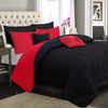 6 PCs Comforter Set - Red & Black